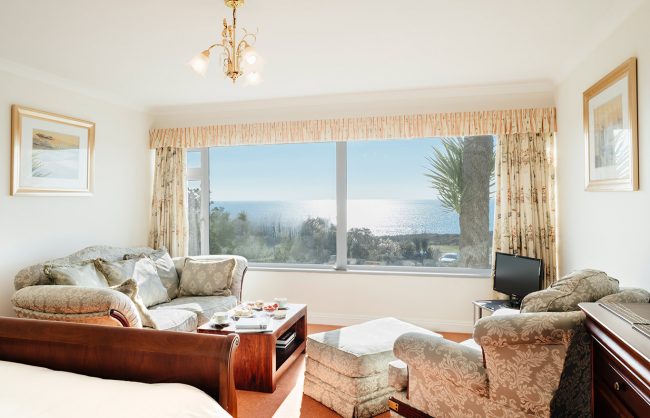 Trebah Living Room and Bedroom Views over Praa Sands
